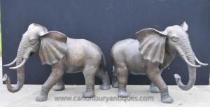 Pair Large Bronze Elephants Elephant Statue Animals Dumbo Casting
