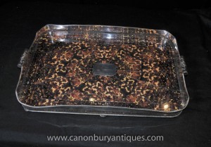 Victorian Silver Plate Tray Serving Platter Butlers Trays