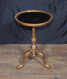 French Lacquer Chinoiserie Side Table Cocktail Gilt Tables