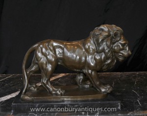 Italian Bronze Lion Statue Signed Giainbologna Animals Cats Bronzes
