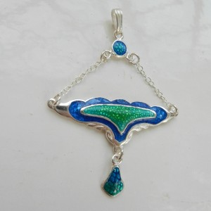 Art Nouveau Enamel Droplet Pendant 
