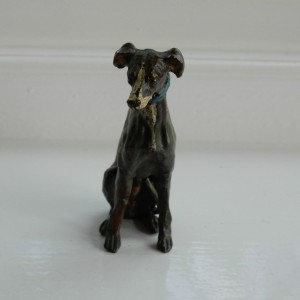 Hand Painted Bronze Greyhound 