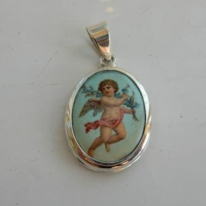 Solid Silver Cherub Pendant