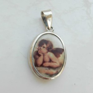 Solid Silver Cherub Pendant