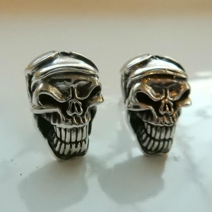 Solid Silver Skull Stud Earrings 