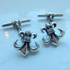 Sterling Silver Fleur De Lis Men's Cufflinks