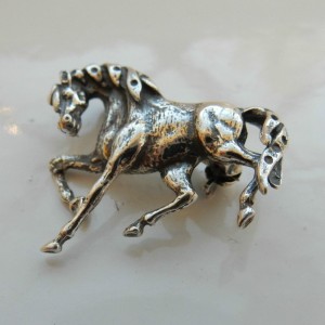 Sterling Silver Stallion Horse Brooch 