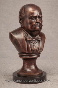 Bronze Bust British Pm Winston Churchill Statue War Hero