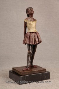 French Bronze Degas Ballerina Girl Statue Figurine Ballet Dancer