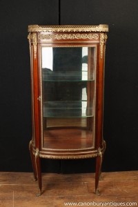Antique French Empire Display Cabinet Bijouterie Glass Fronted