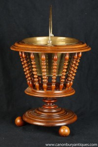 Victorian Walnut Ice Bucket Peat Coal Scuttle Planter