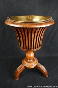 Victorian Walnut Planter Peat Bucket
