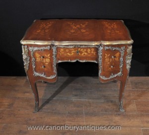 Antique Louis XV Knee Hole Desk Writing Table Bureau 1920
