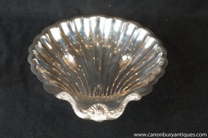 Antique Silver Plate Art Nouveau Conch Shell Tray Dish 1920s