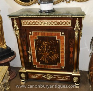 French Empire Sideboard Cabinet Marquetry Inlay