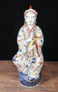 Japanese Satsuma Porcelain Buddha Statue Buddhist Wise Figurine Buddhism