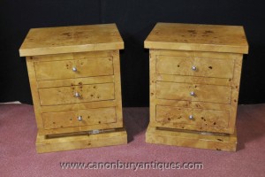 Pair Art Deco Bedside Cabinets Nightstands Tables Chests