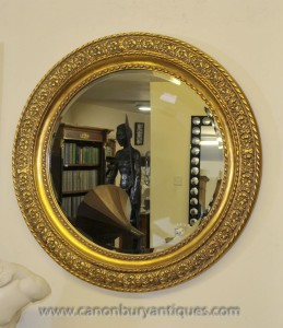 Regency Gilt Round Mirror Glass Mirrors