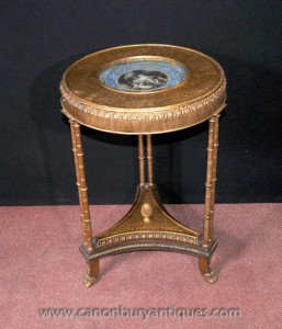 Single Sevres French Side Table Gilt Legs Louis XVI