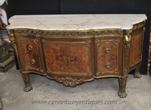 Antique French Empire Commode Walnut Sideboard 1900 Server