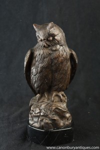 Bronze Casting of Hawk Owl Bird Statue Bronzes Birds Prey