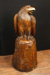 Large Hand Carved American Bald Eagle Statue Birds Prey