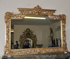 Victorian Gilt Mantle Mirror Ornate Frame Mirrors