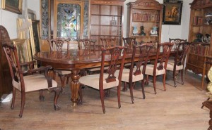  Victorian Dining Table Set Chippendale Chairs