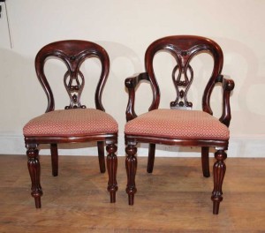 10 Victorian Balloon Back Dining Chairs Diners