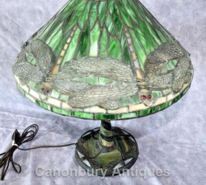 Art Nouveau Tiffany Table Lamp Dragon Fly Table Light