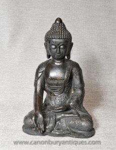 Bronze Nepalease Buddha Statue Dhyanasana Meditation Lotus Pose Buddhist