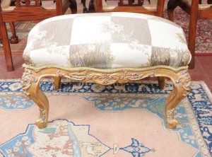 French Louis XV Stool Gilt Seat Chair
