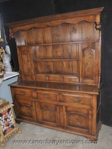 Large Oak Farmhouse Welsh Dresser Kitchen Potboard