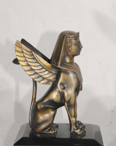 Pair French Bronze Empire Sphynx Griffins Sphinxes