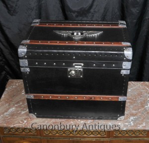 English Bentley Car Luggage Case Steamer Trunk Side Table Box