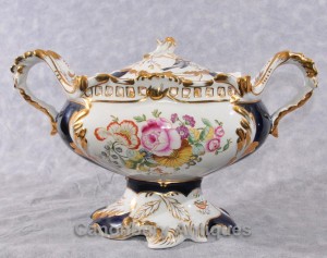 French Sevres Porcelain Tureen Dish Comport Floral Spray