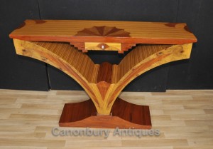 Art Deco Console Table Birdseye Maple Inlay Modernist Tables