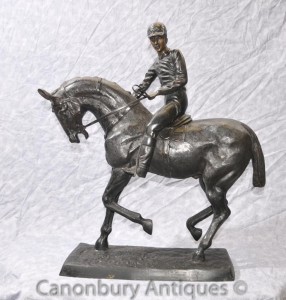 Bronze Horse Jockey by Bonheur Derby French Horses Casting