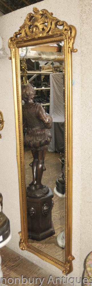 French Empire Tall Hall Mirror Gilt Mirrors Glass