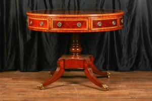 Regency Mahogany Inlay Drum Centre Table Dining Tables
