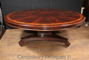 Regency Round Dining Table Flame Mahogany Centre Tables