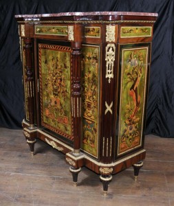 French Painted Empire Cabinet Chest Credenza Vernis Martin