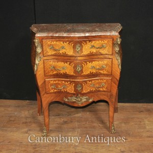 Antique French Empire Bombe Commode Chest of Drawers 1890