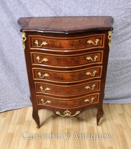 Empire Bow Front Chest of Drawers Cabinet Tall Boy