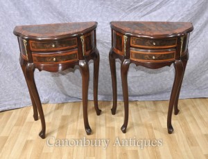 Pair French Empire Bedside Chests Nightstands