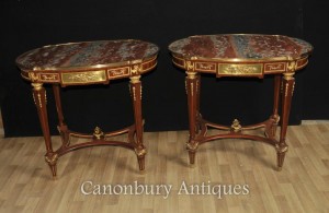 Pair French Empire Marble Side Tables Table Furniture