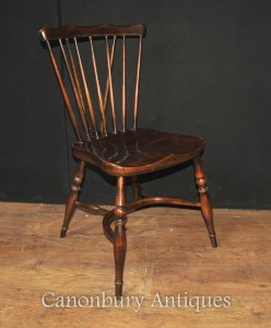 Set 8 Antique Oak Windsor Chairs 1920 Kitchen Dining Chair