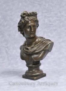 Bronze Bust Greek God Apollo Classical Art Olympian Deities