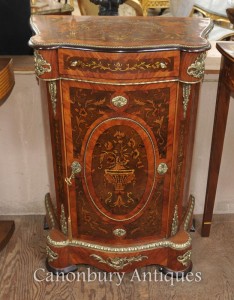 French Louis XVI Cabinet Chest Credenza Marquetry Inlay