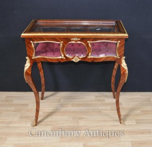 French Louis XVI Display Cabinet Jewellery Case Bijouterie